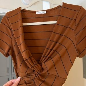 Brown striped Crop top